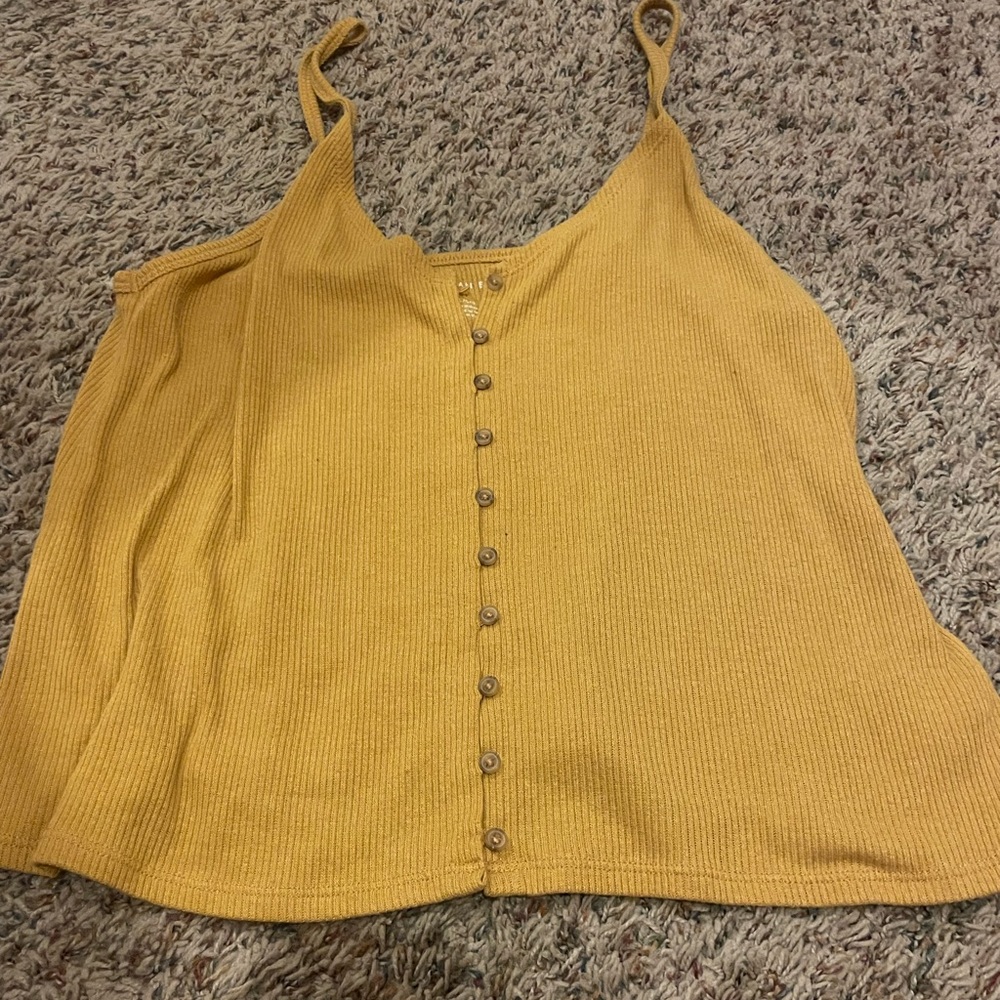 burnt yellow cropped tank top